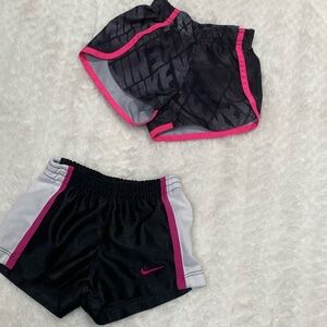 Nike Kids Black and Pink Sports Shorts Set